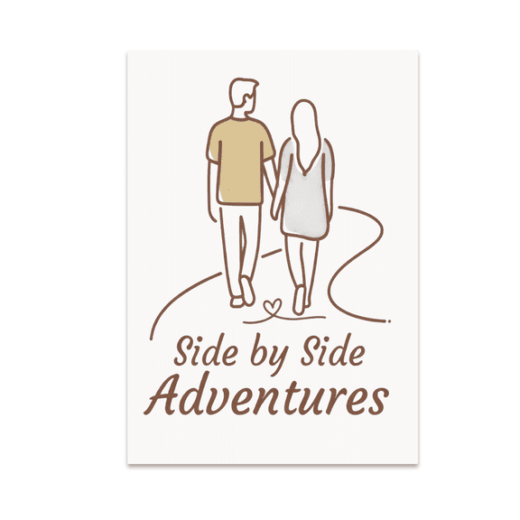 Side by Side Adventures Couples Travel Wall Art - 13x19 Poster Print
