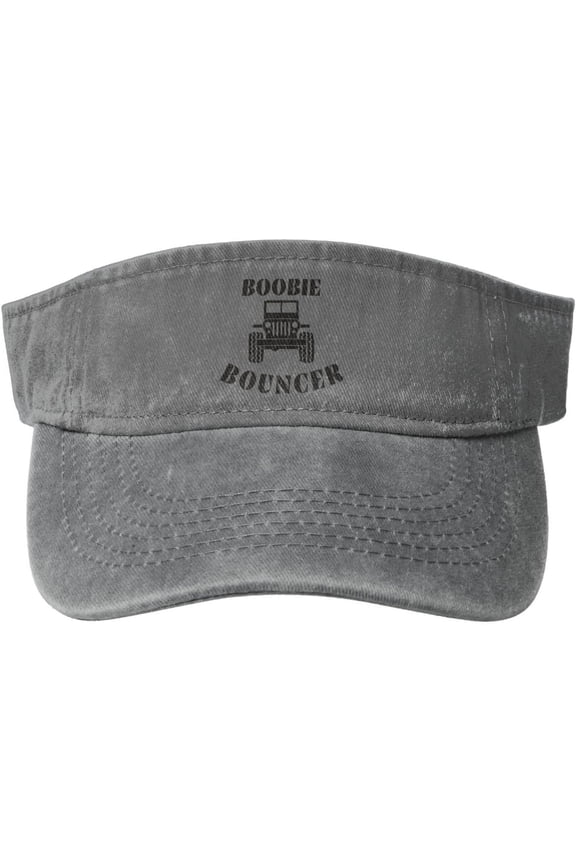 Side by Side Hair Don't Care Sun Sports Visor Hat Adjustable Cap for Women and Men Black