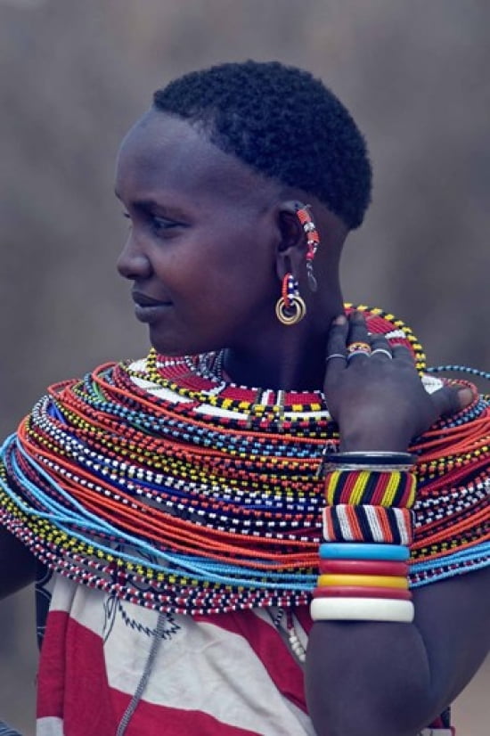 Side profile of a Samburu tribal woman Canvas Art - Panoramic Images (16 x 24)