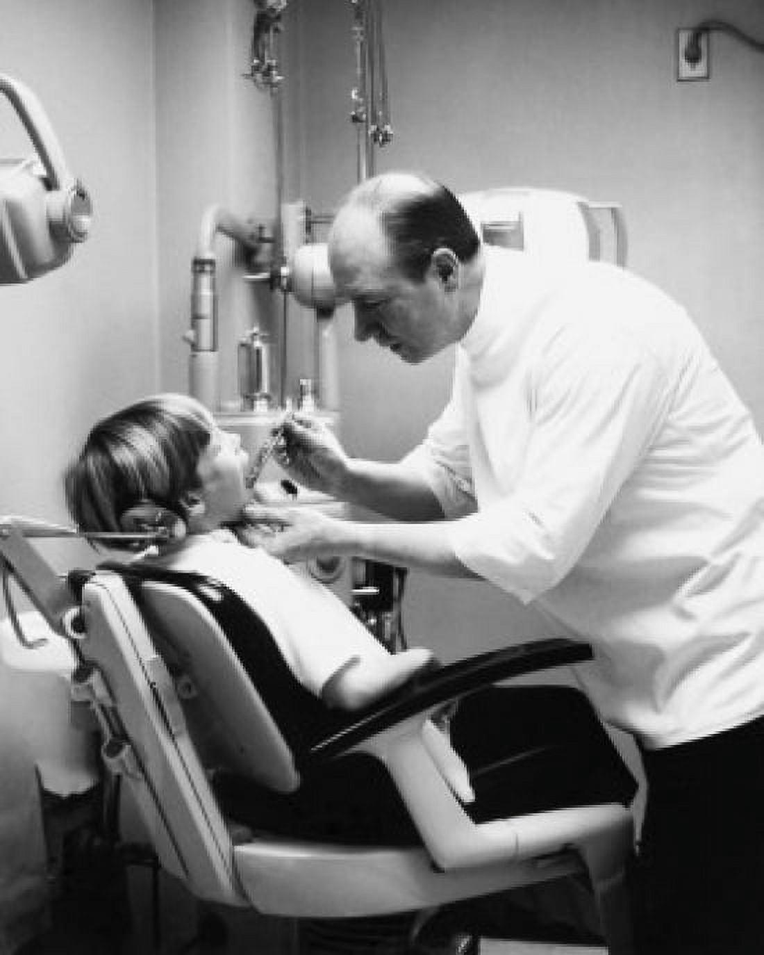 Side profile of a boy getting treatment from a dentist Canvas Art - (18 x 24)