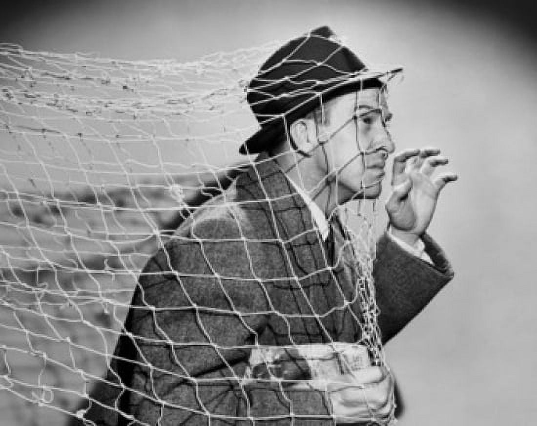 Side profile of a businessman in a net Canvas Art - (24 x 36)
