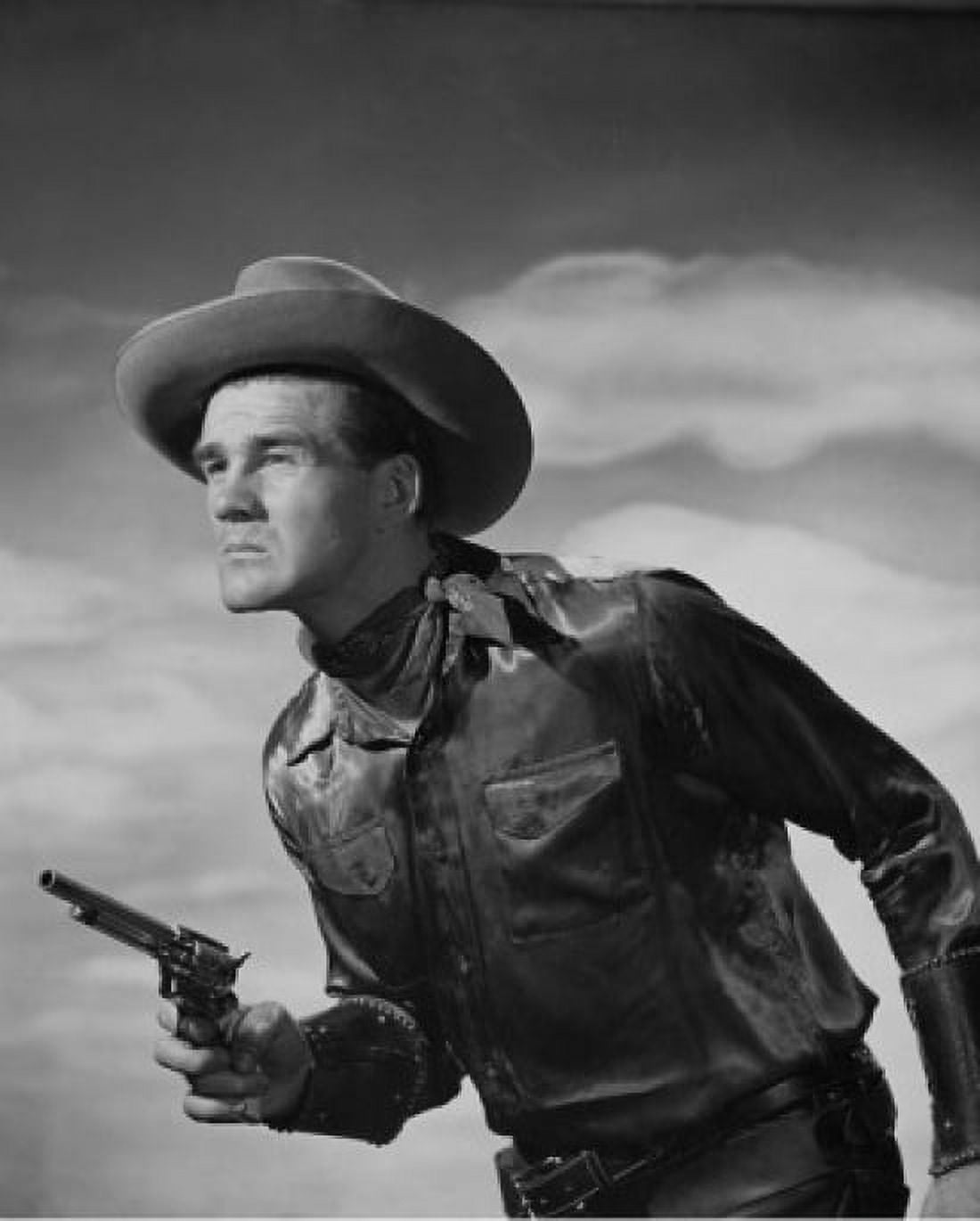 Side profile of a cowboy holding a handgun Canvas Art - (18 x 24)