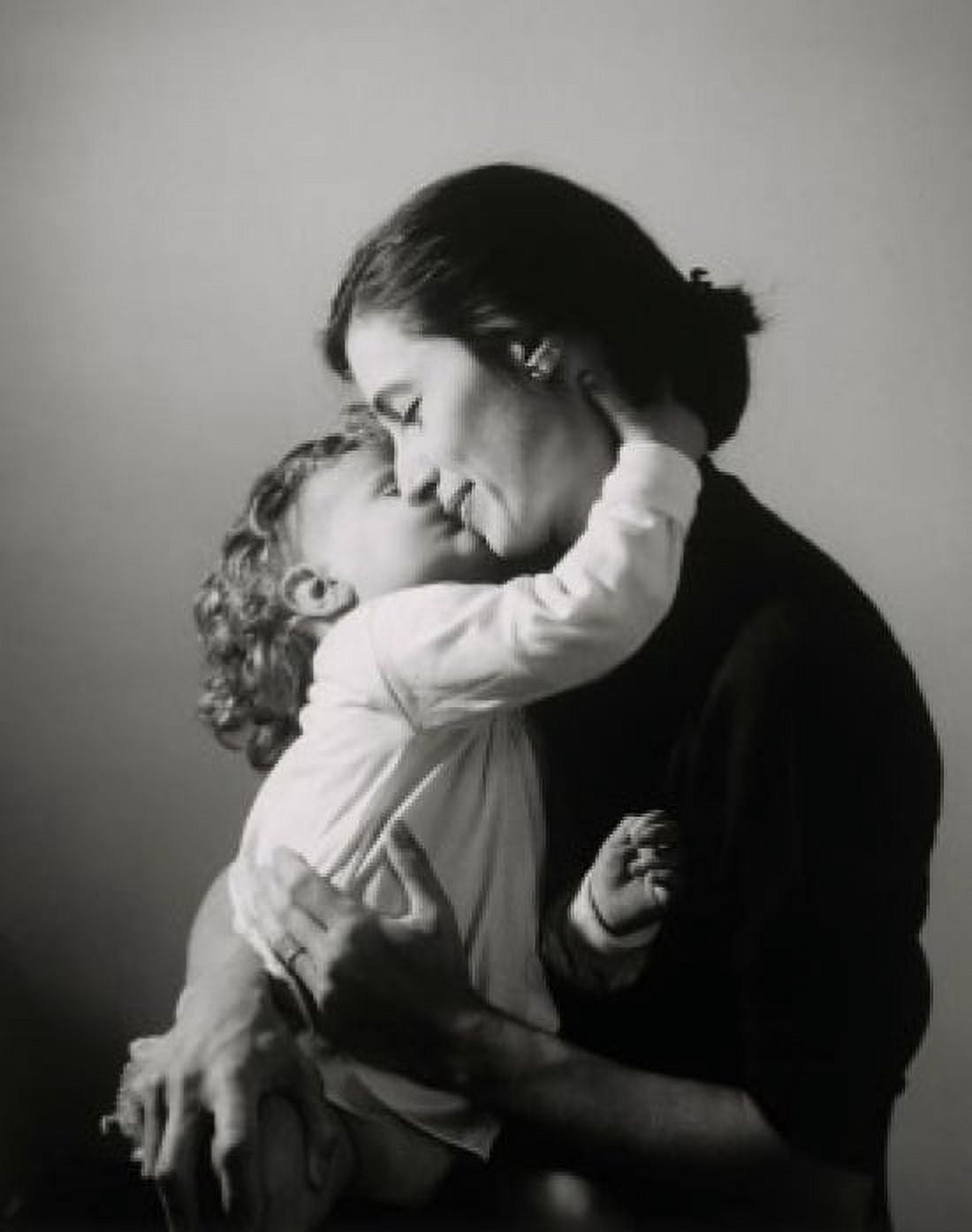 Side profile of a daughter kissing her mother Canvas Art - (18 x 24)