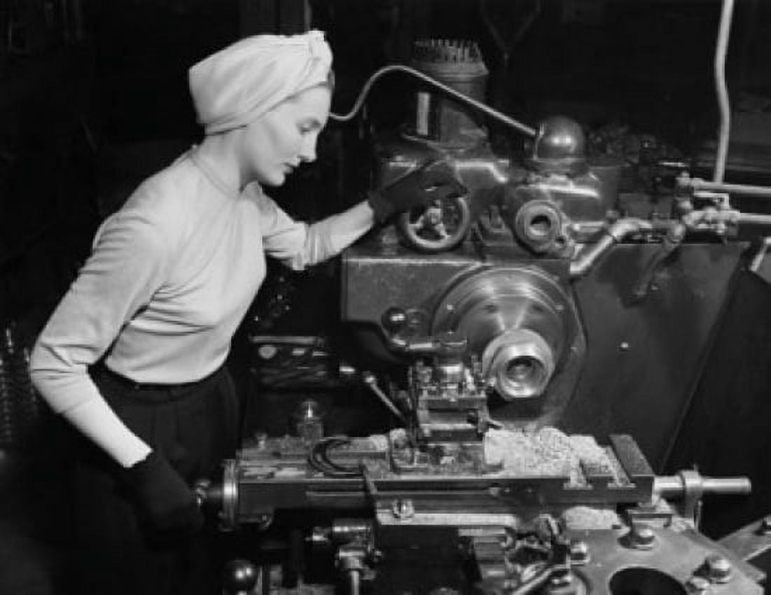 Side profile of a female worker working in a factory Canvas Art - (18 x 24)