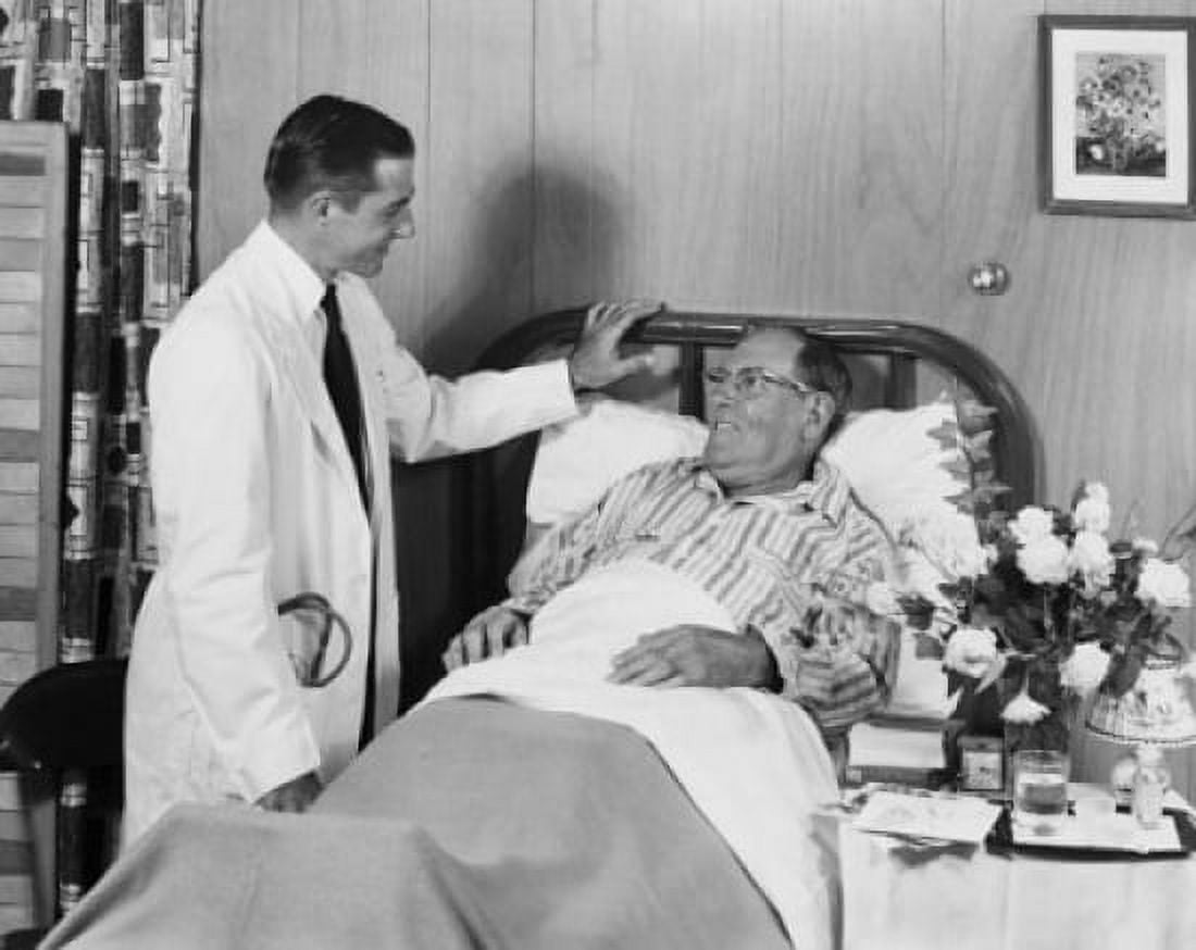 Side profile of a male doctor talking to a patient Canvas Art - (18 x 24)
