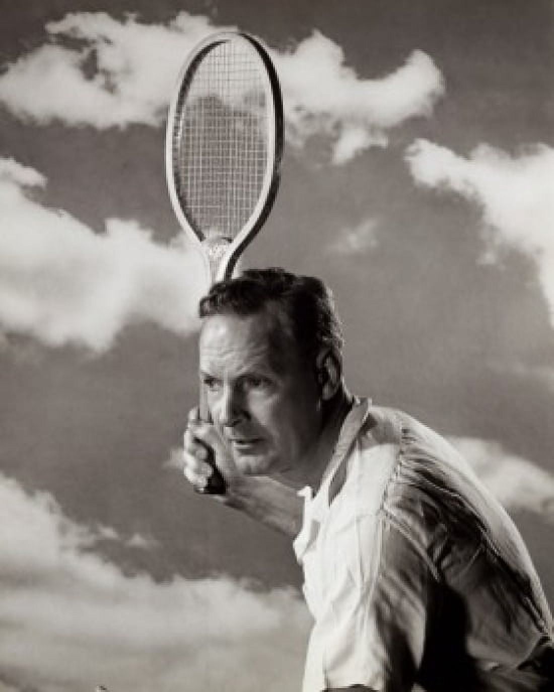 Side profile of a mature man playing tennis Canvas Art - (18 x 24)