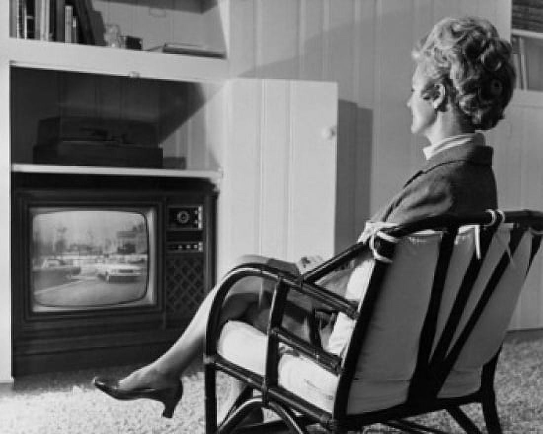 Side profile of a mature woman watching television Canvas Art - (24 x 36)