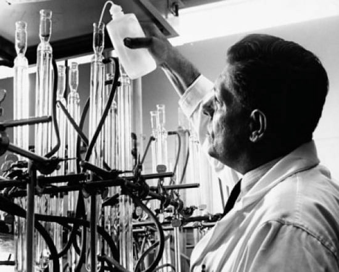 Side profile of a researcher doing a scientific experiment Canvas Art - (18 x 24)