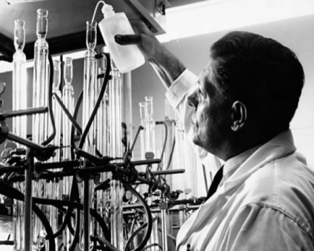 Side profile of a researcher doing a scientific experiment Canvas Art - (24 x 36)
