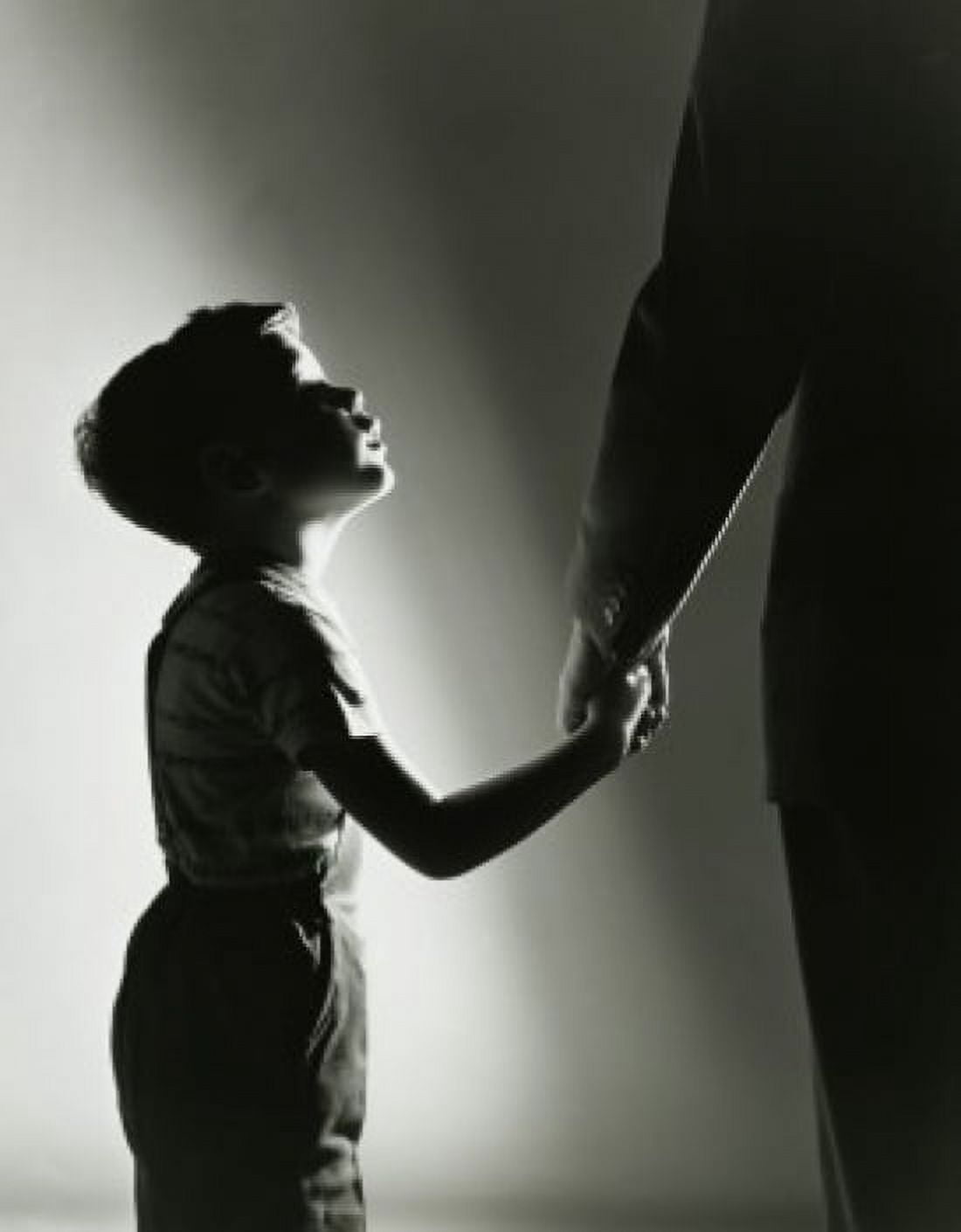 Side profile of a son holding his fathers hand Canvas Art - (18 x 24)