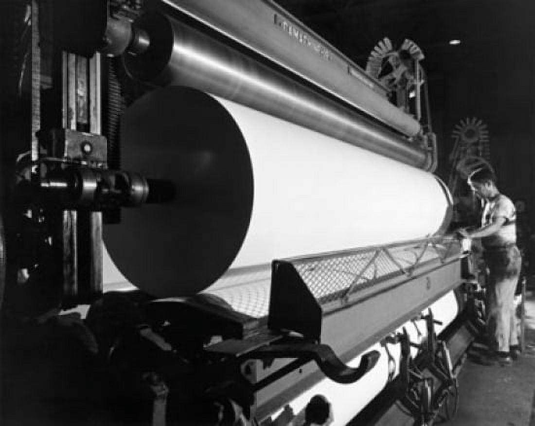 Side profile of a worker working in a paper mill Canvas Art - (24 x 36)