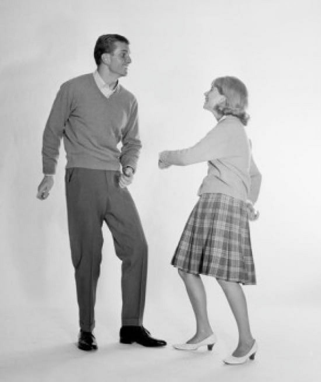 Side profile of a young couple dancing Canvas Art - (18 x 24)