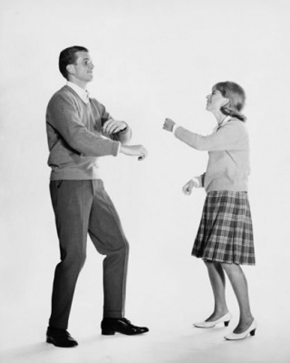 Side profile of a young couple dancing Canvas Art - (18 x 24)