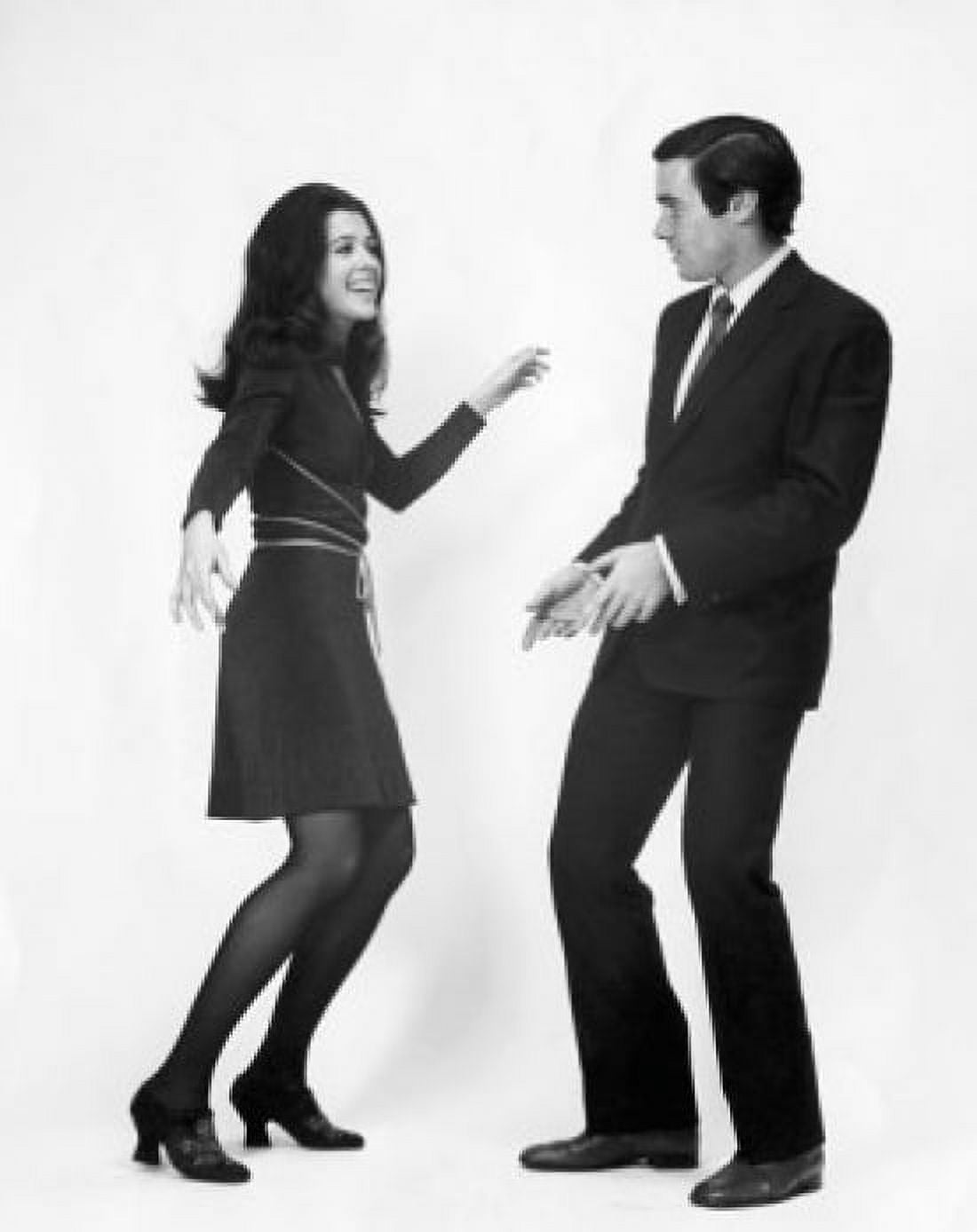 Side profile of a young couple dancing Canvas Art - (18 x 24)