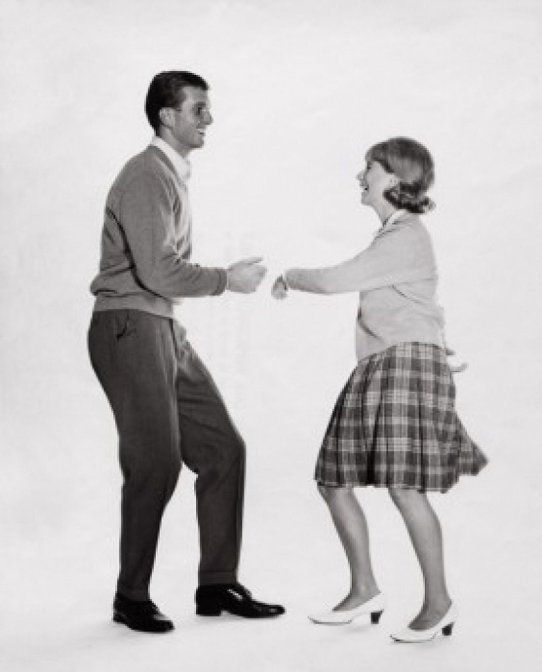 Side profile of a young couple dancing Canvas Art - (18 x 24)