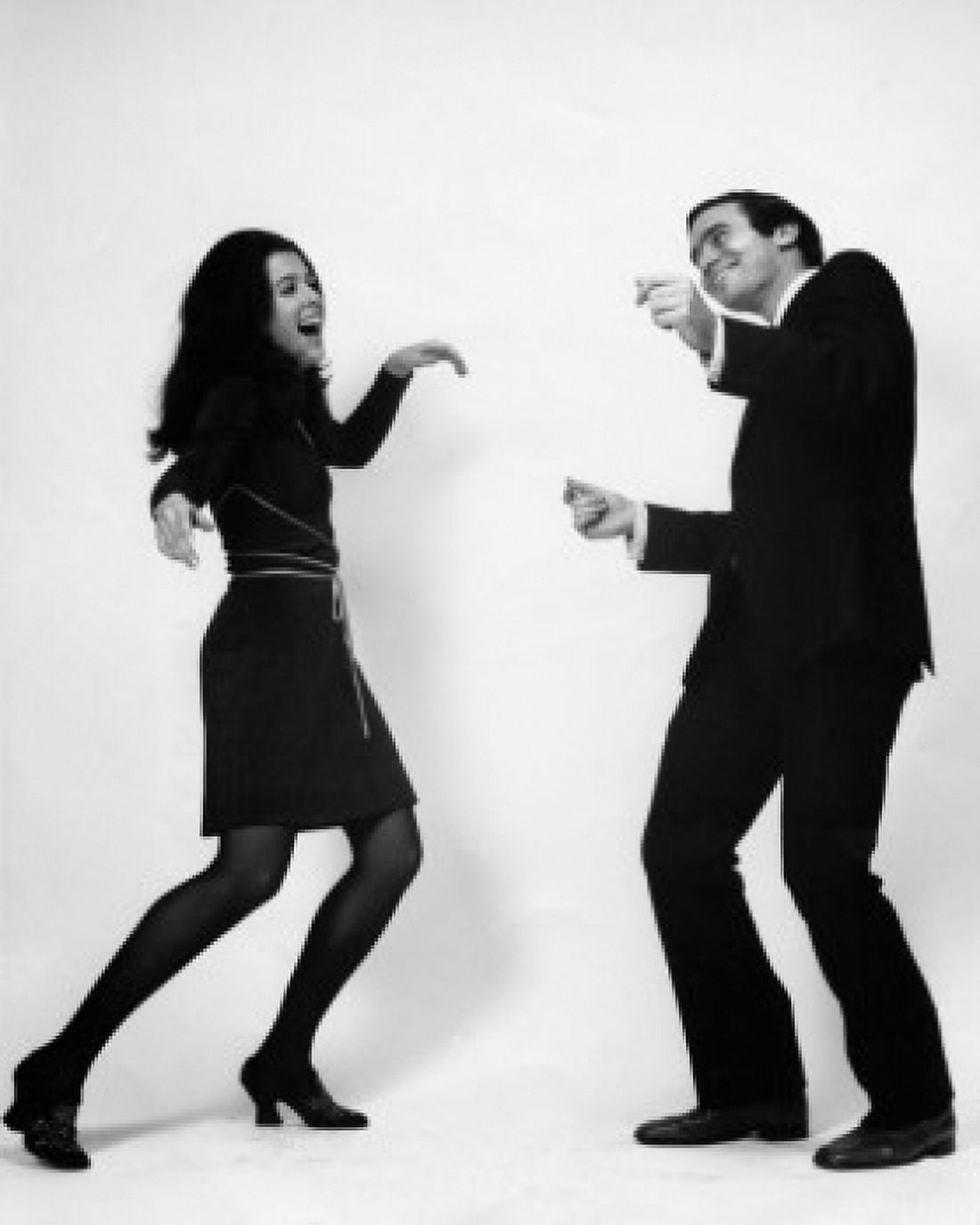 Side profile of a young couple dancing Canvas Art - (18 x 24)