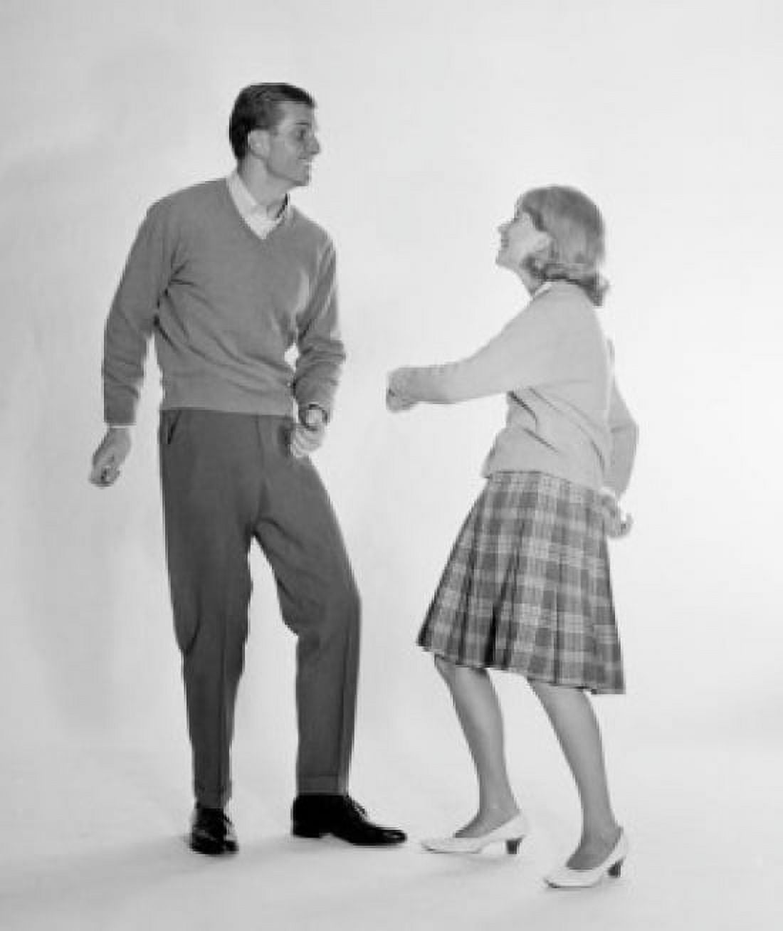 Side profile of a young couple dancing Canvas Art - (24 x 36)