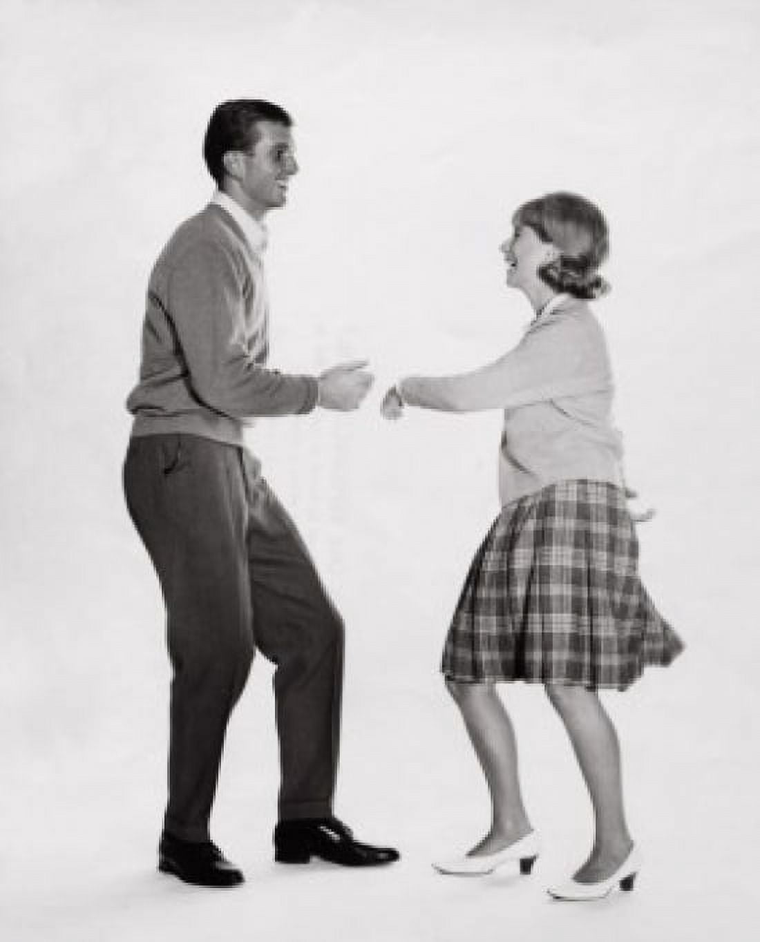 Side profile of a young couple dancing Canvas Art - (24 x 36)