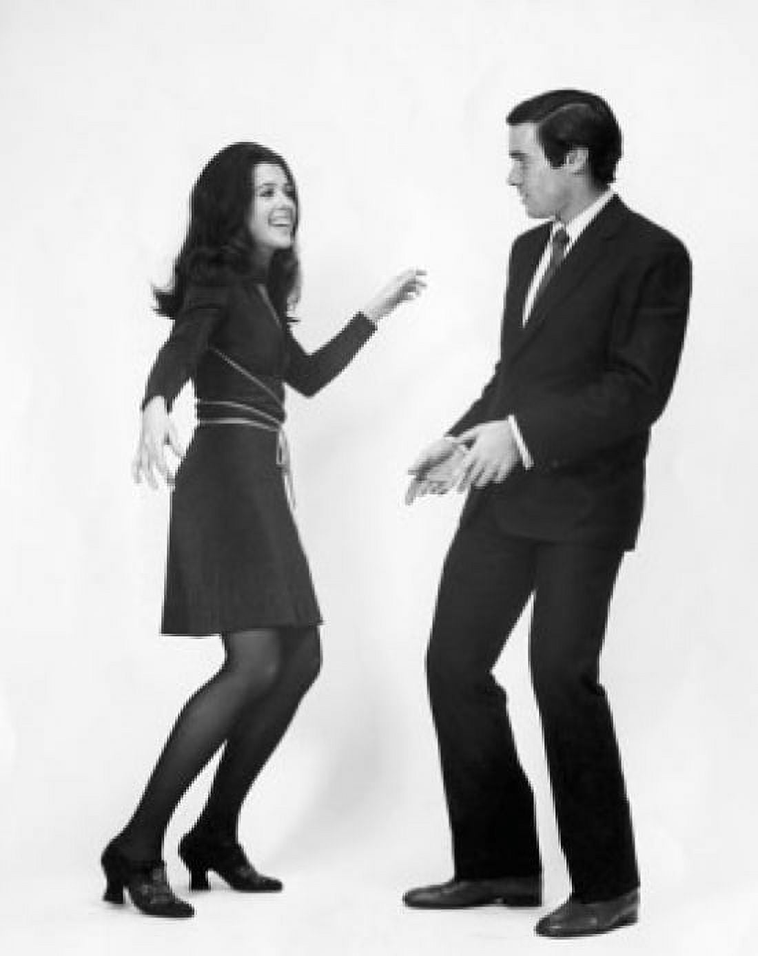 Side profile of a young couple dancing Canvas Art - (24 x 36)
