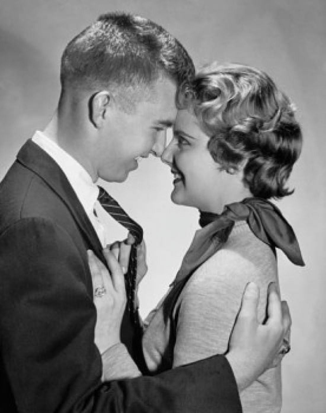 Side profile of a young couple embracing each other Canvas Art - (18 x 24)
