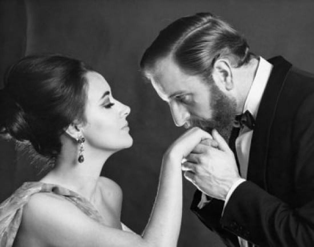 Side profile of a young man kissing a young womans hand Canvas Art - (24 x 36)
