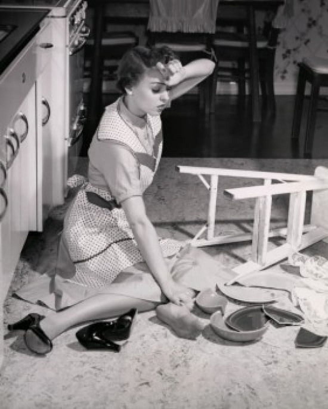 Side profile of a young woman after falling Canvas Art - (18 x 24)