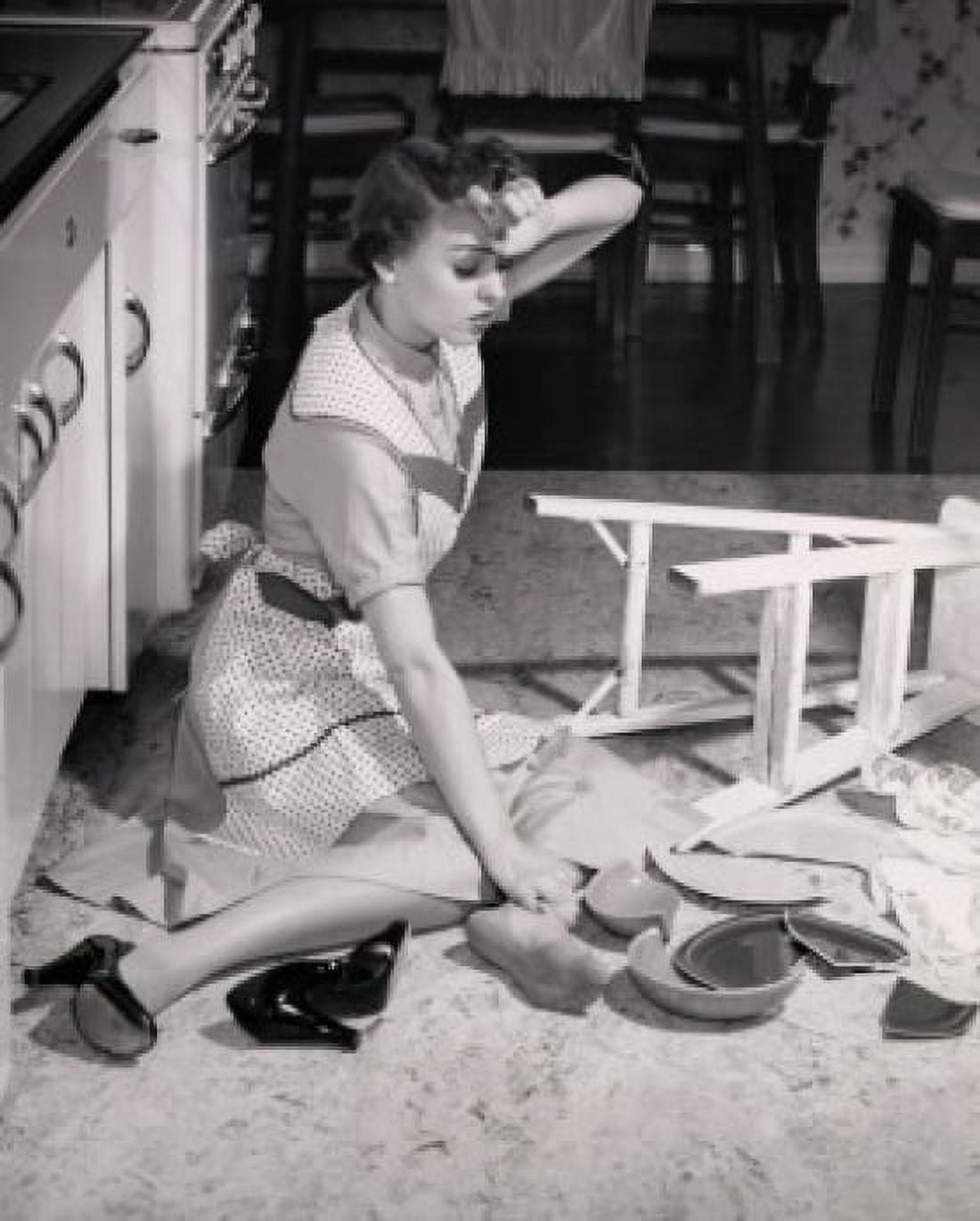 Side profile of a young woman after falling Canvas Art - (24 x 36)