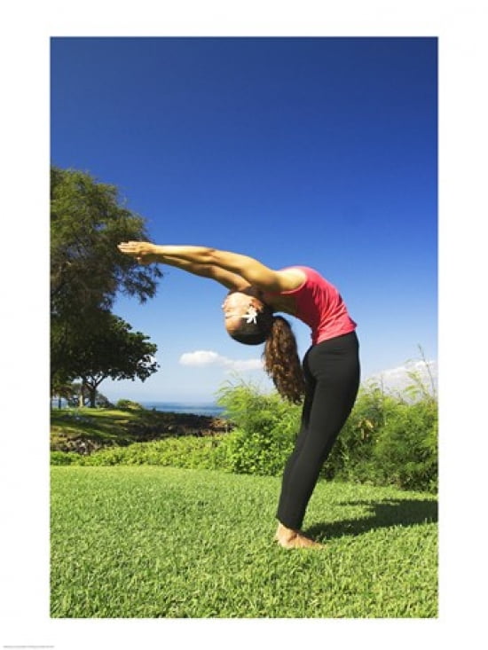 Side profile of a young woman exercising Maui Hawaii USA Canvas Art - (18 x 24)