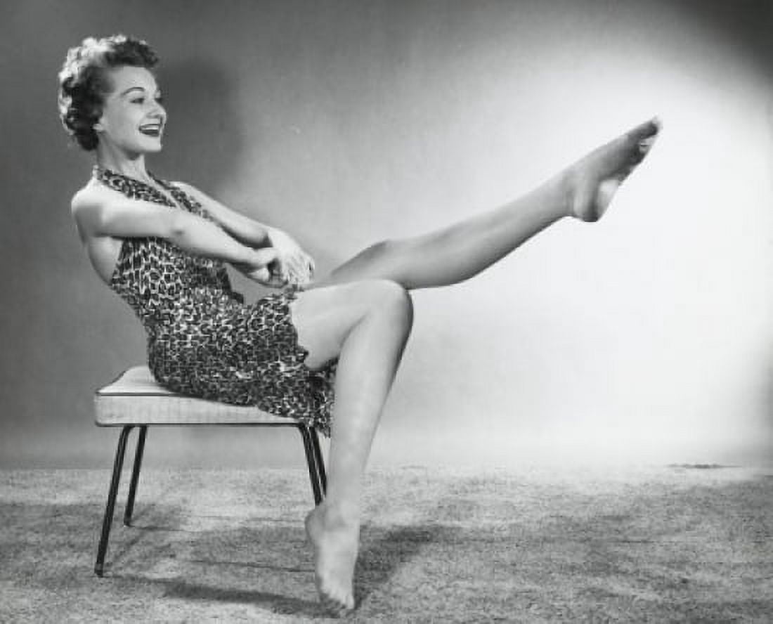 Side profile of a young woman sitting on a stool with one leg up Canvas Art -  (24 x 36)