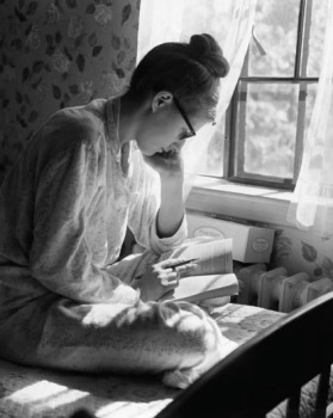 Side profile of a young woman studying Canvas Art - (24 x 36)
