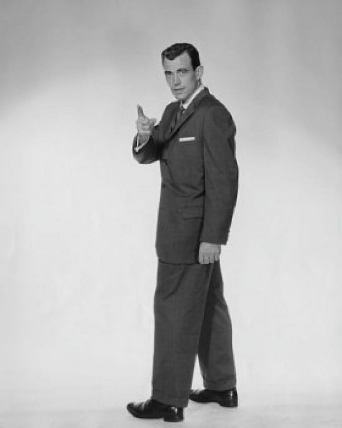 Side profile of businessman pointing forward Canvas Art - (18 x 24)