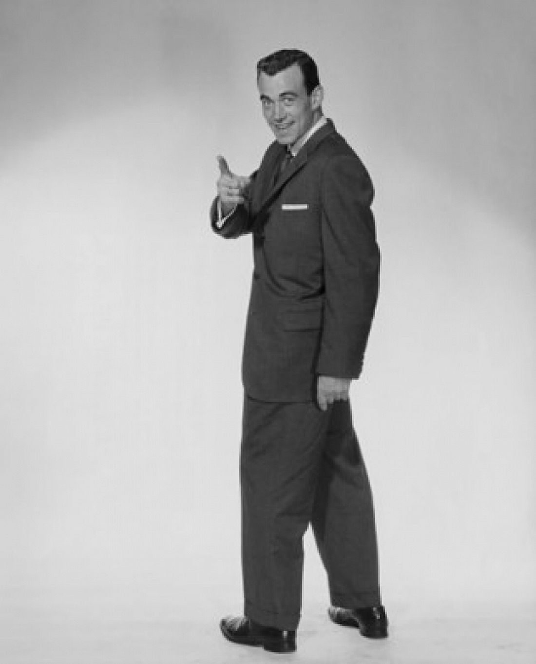 Side profile of businessman pointing forward Canvas Art - (18 x 24)