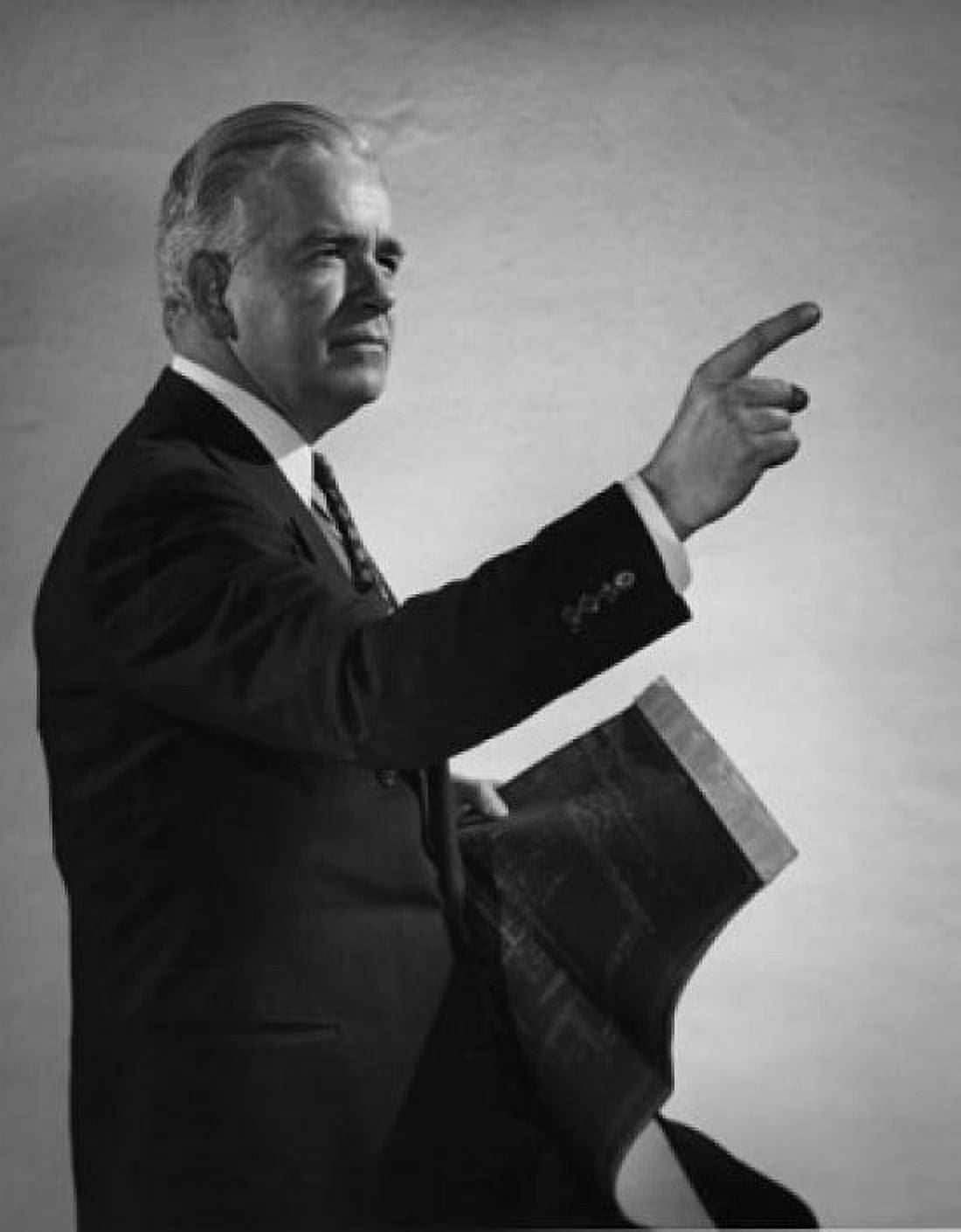 Side profile of businessman pointing forward Canvas Art - (18 x 24)