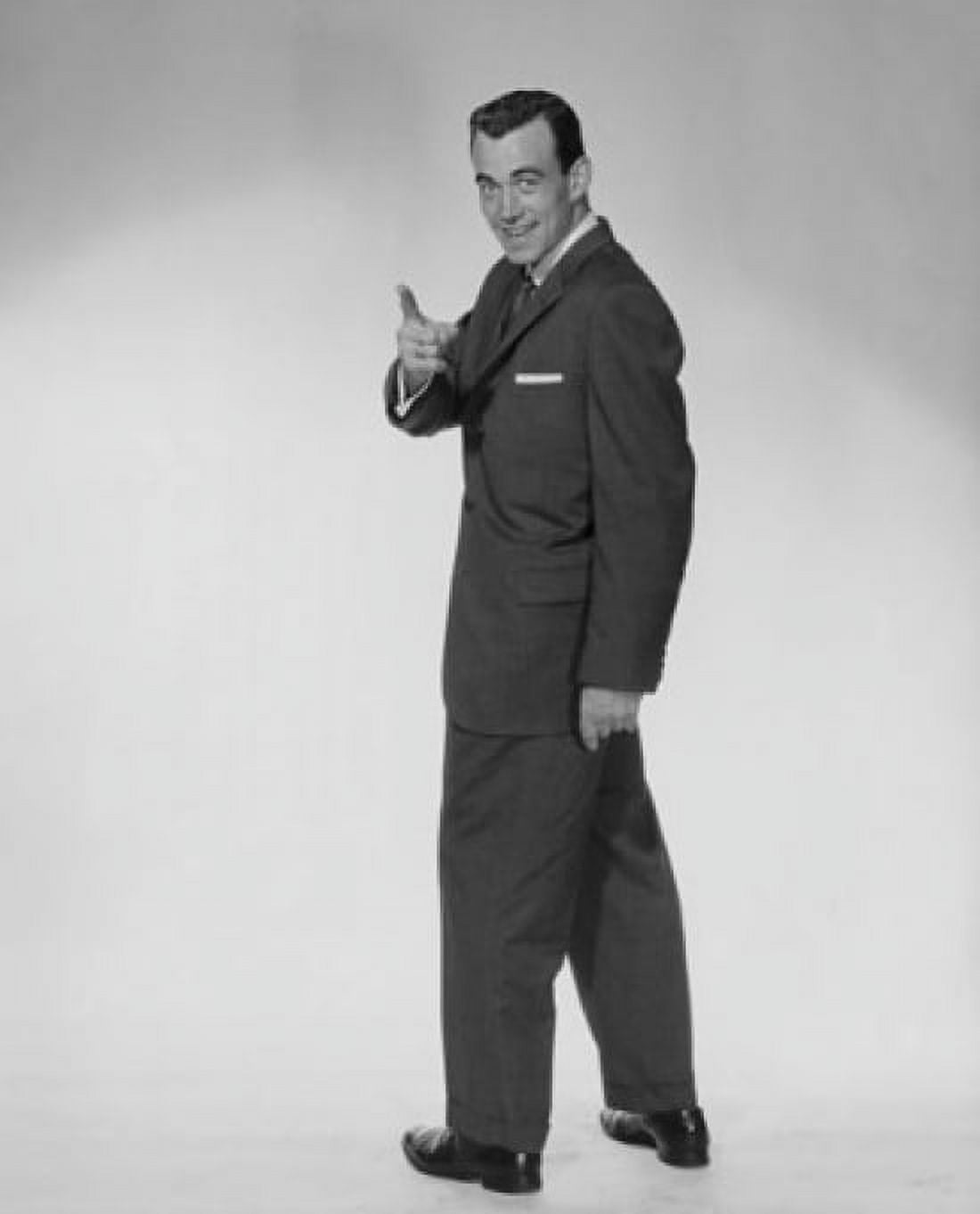 Side profile of businessman pointing forward Canvas Art - (24 x 36)