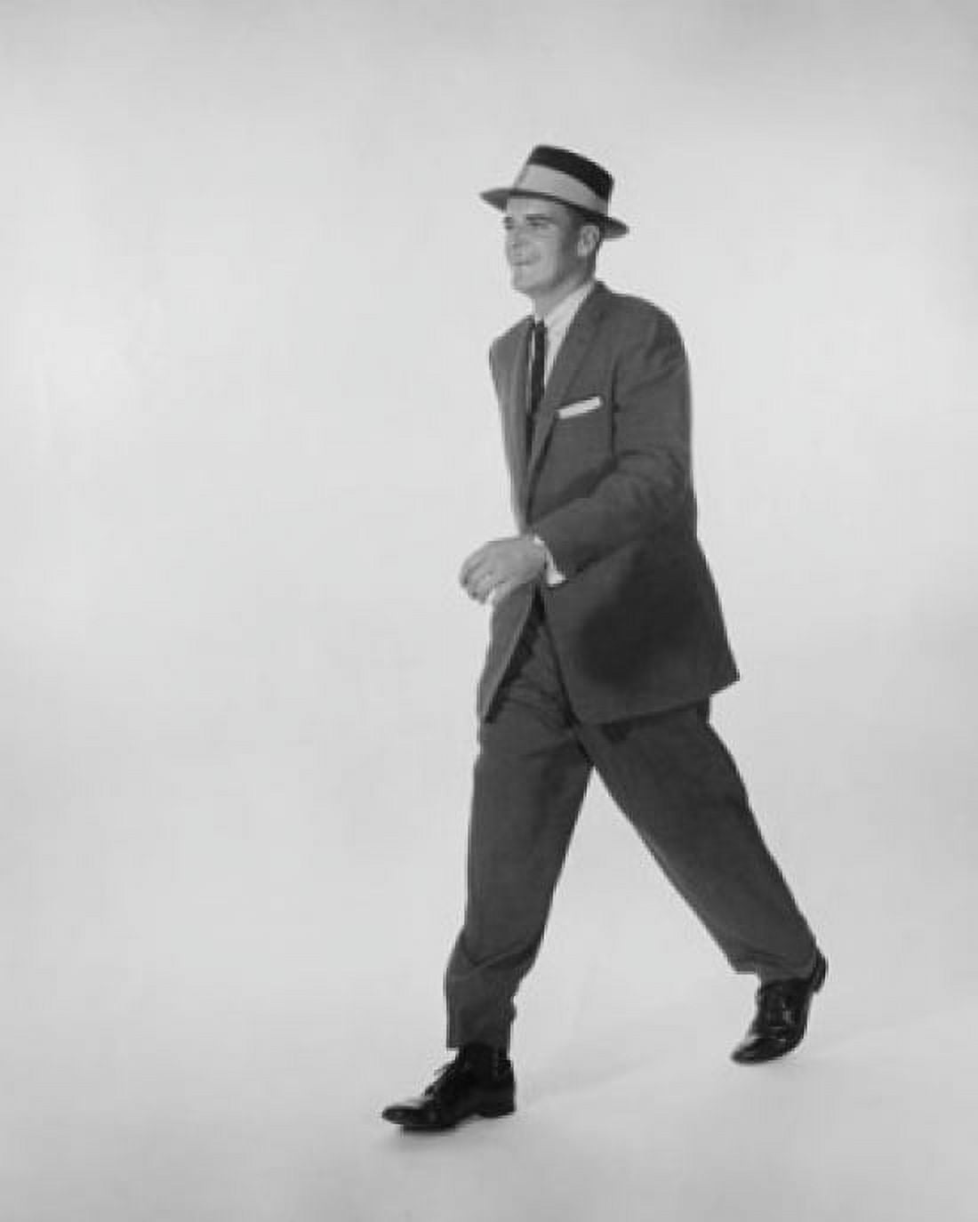 Side profile of businessman walking Canvas Art - (18 x 24)