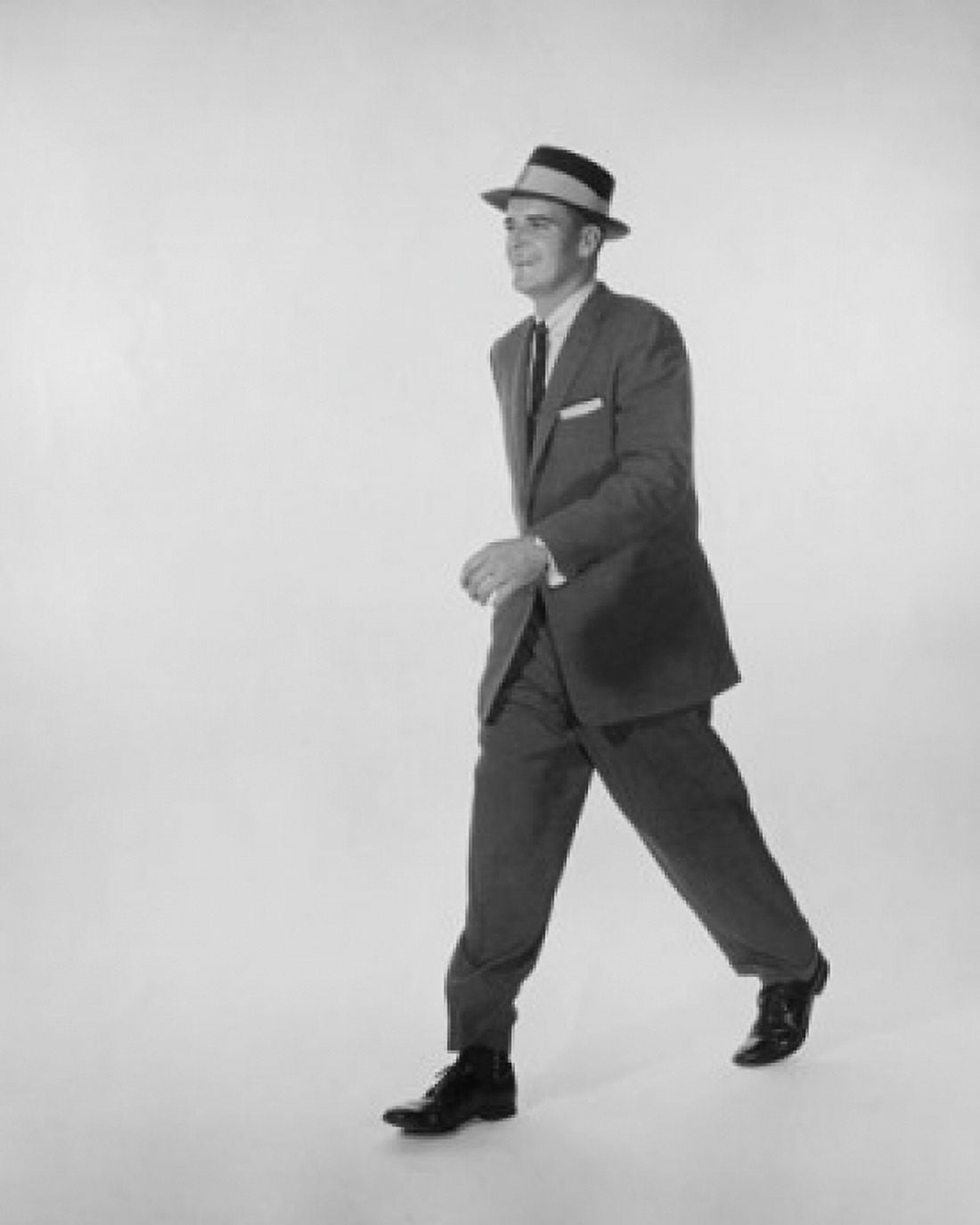 Side profile of businessman walking Canvas Art - (24 x 36)