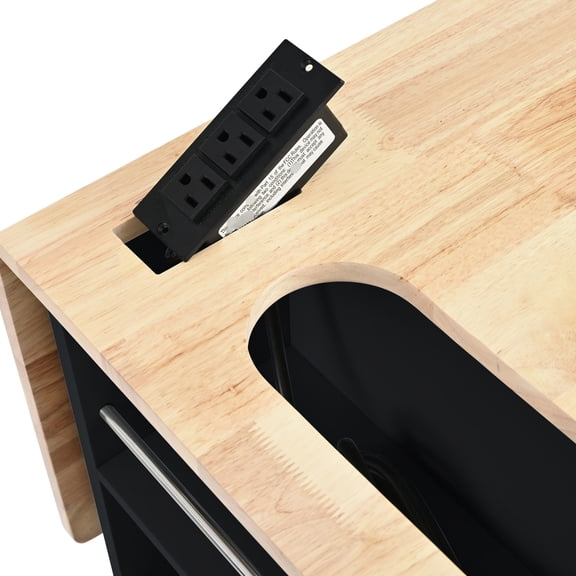 Side storage, flexible desktop hole / Store items and place tall objects conveniently