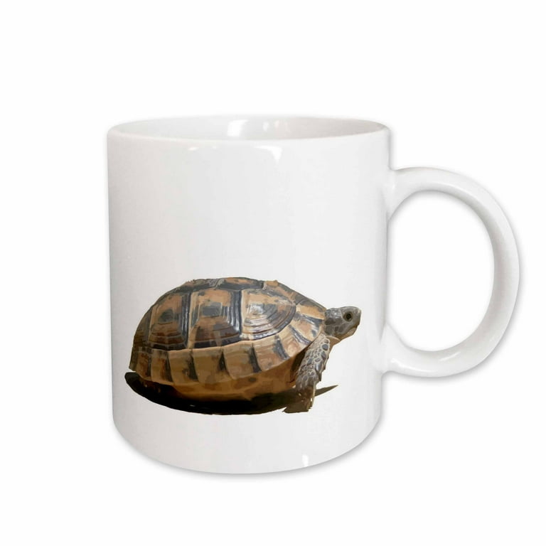 Side view of A Walking Turkish Tortoise Isolated 15oz Mug mug-214928-2