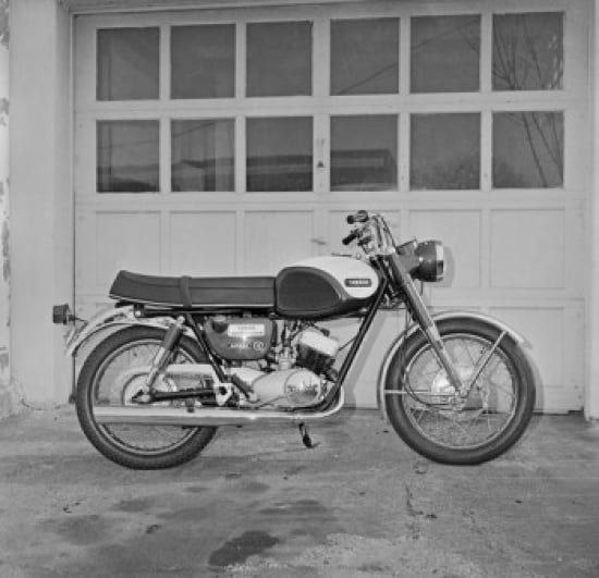 Side view of motorcycle Canvas Art - (18 x 24)