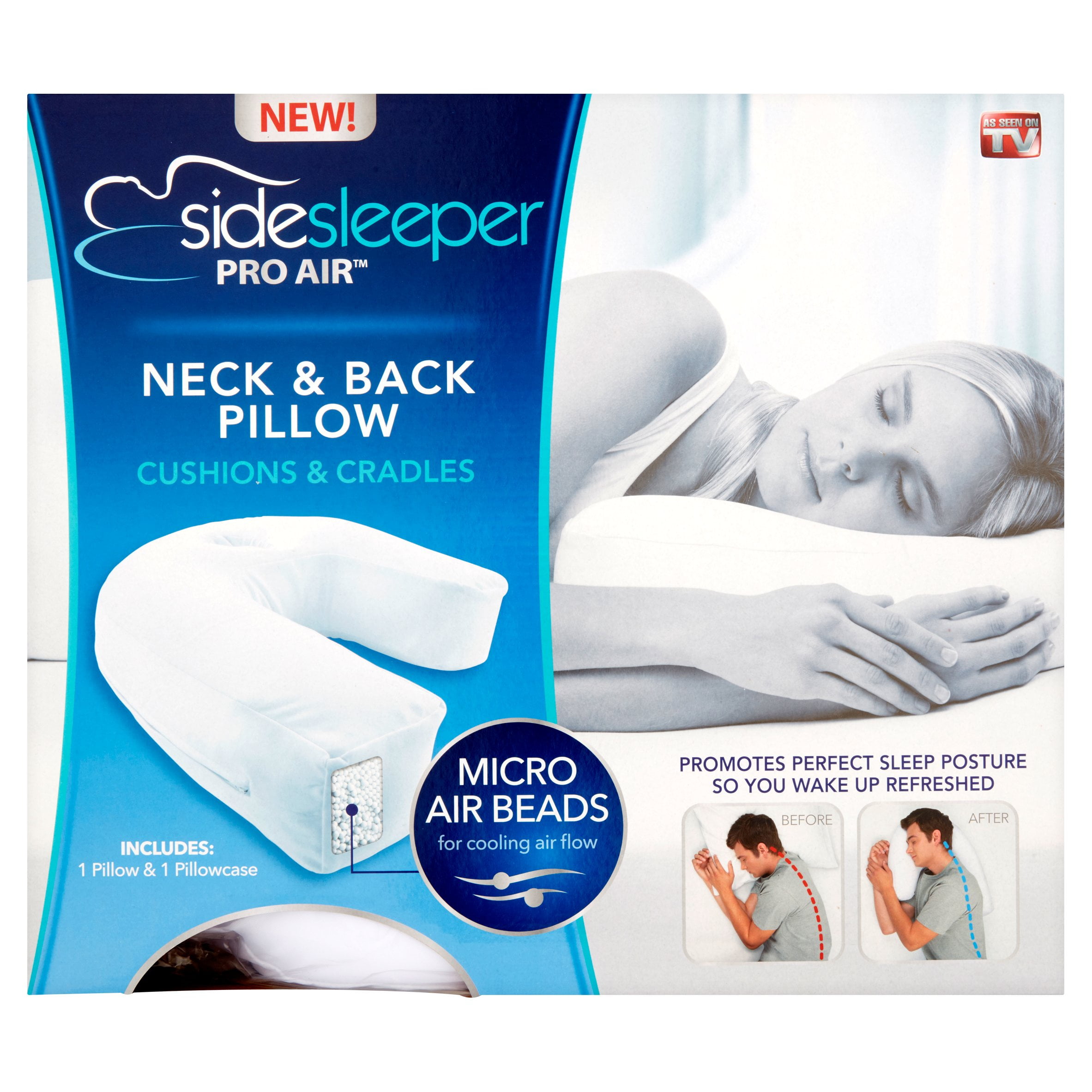 Side Sleeper Pillow | J Pillow for Side Sleeping | Side Sleeper Pillow with  Ear Hole | Swan Pillow Shape | Neck & Spine Alignment for Sleeping | Side