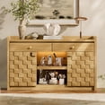 thumbnail image 1 of Sideboard Buffet Cabinet with Charging Station & LED Light, Coffee Bar Cabinet with Drawers, Pull-Out Shelf & Door Rack, Modern Storage Cabinet for Kitchen, Dining Room, 1 of 10