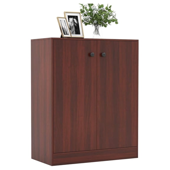 Sideboard Buffet Cabinet, Kitchen Storage Cabinet with 3-Tier Storage Shelves, 28.5" Wooden Buffet Table, Modern Floor Cabinet for Dining Room, Living Room, Entryway (Brown)