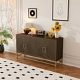 thumbnail image 1 of Sideboard Buffet Cabinet with Storage, 60" Large Buffet Cabinets with 4 Doors and Adjustable Shelves, Coffee Bar Cabinet Console Table with Metal Handles and Legs for Kitchen Dining Room, Espresso, 1 of 9