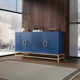 thumbnail image 1 of Sideboard Buffet Cabinet with Storage, 60" Large Buffet Cabinets with 4 Doors and Adjustable Shelves, Coffee Bar Cabinet Console Table with Metal Handles and Legs for Kitchen Dining Room, Navy, 1 of 9