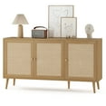 thumbnail image 1 of Sideboard Buffet Cabinet with 3 Rattan Doors,Modern Kitchen Storage Console Cabinet for Entryway Living Room (Large,Natural), 1 of 6