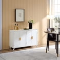 thumbnail image 1 of Sideboard Buffet Cabinet with 4 Doors and Removable Shelves, for Living Room, Dining Room, Ivory White, 1 of 1