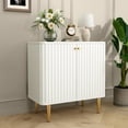 Sideboard Buffet with Fluted Texture, White Accent with