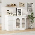 thumbnail image 1 of Sideboard Buffet Cabinet with  LED Light Modern Acrylic Glass Storage Sideboard with Adjustable Shelves for Kitchen Dining Room Living Room, 1 of 7