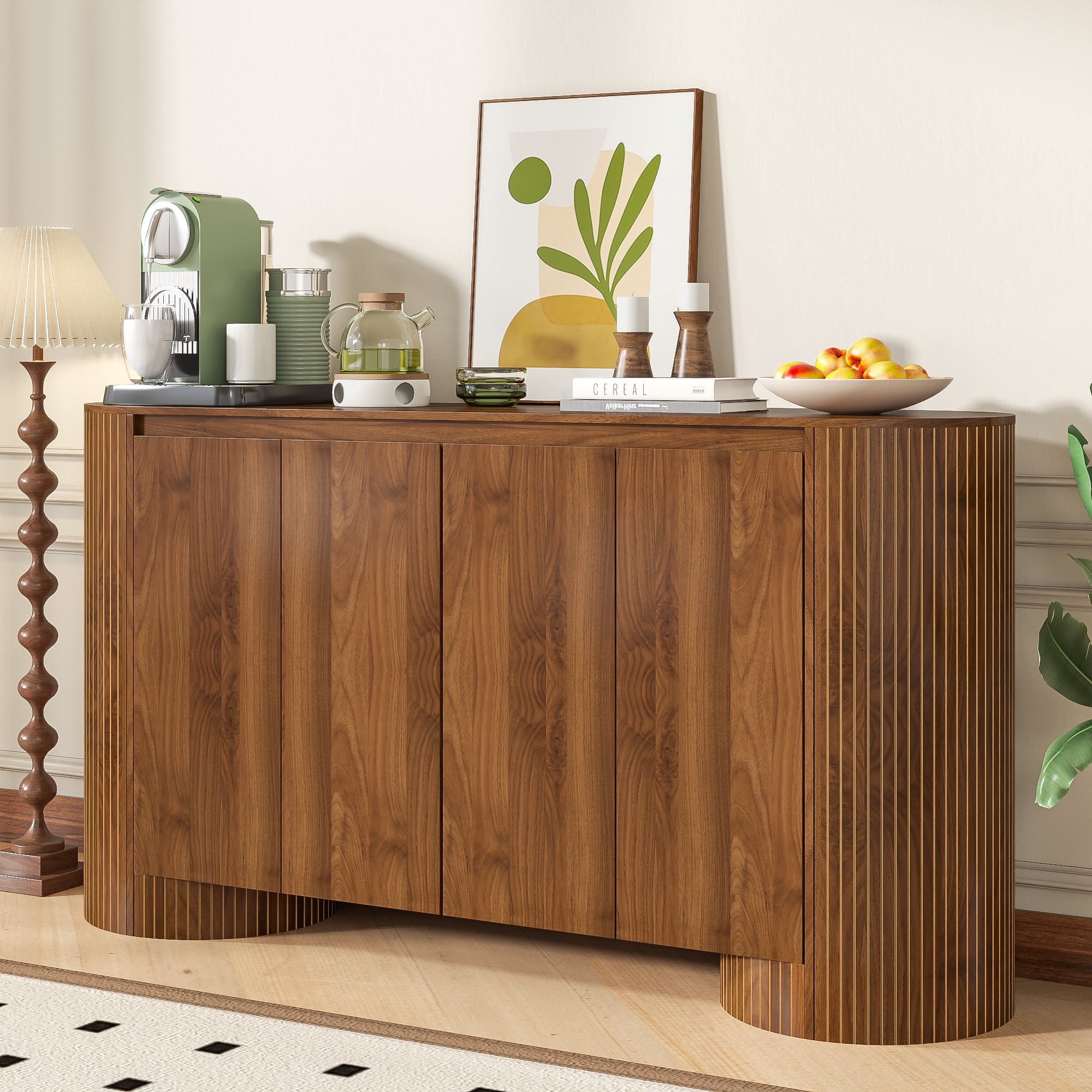 Sideboard Buffet Cabinet with Storage, Modern Storage Cabinet with 4 ...
