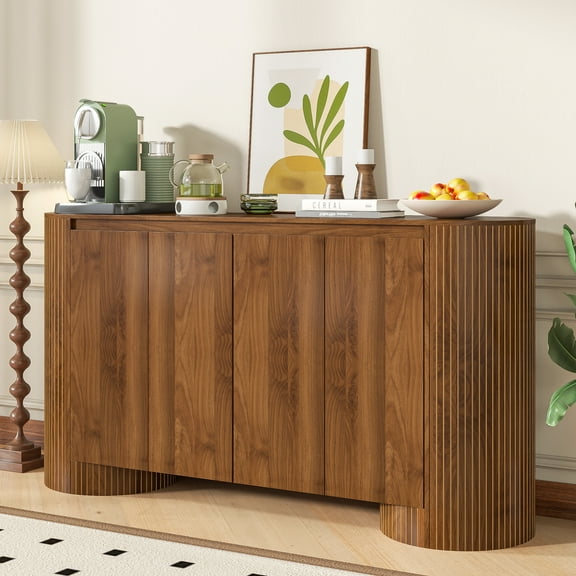 Sideboard Buffet Cabinet with Storage, Modern Storage Cabinet with 4 Doors, Accent Buffet Table for Kitchen, Living Room